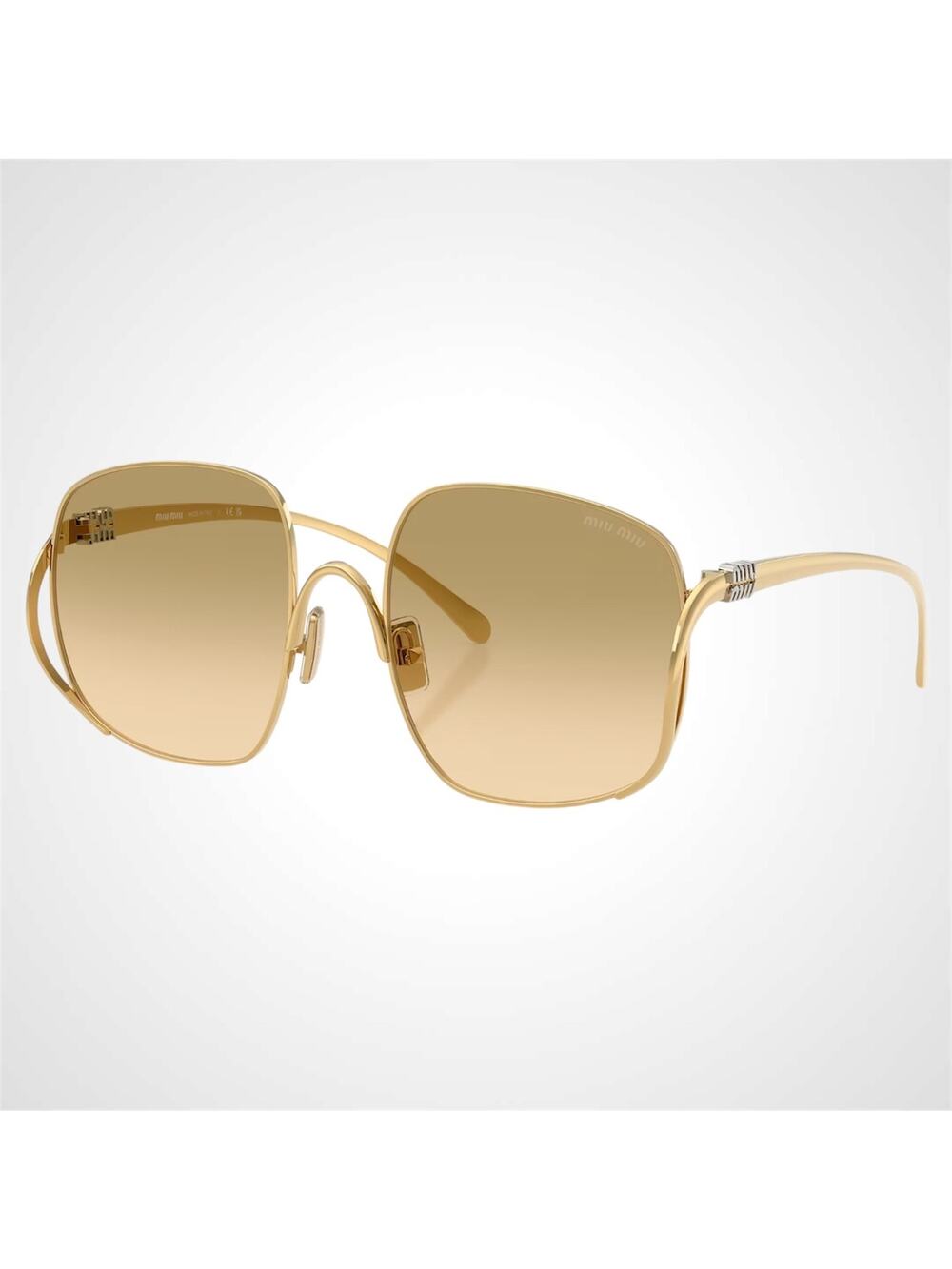 New MIU MIU Sunglasses Gold Metal Square Camomilla Gradient Lens